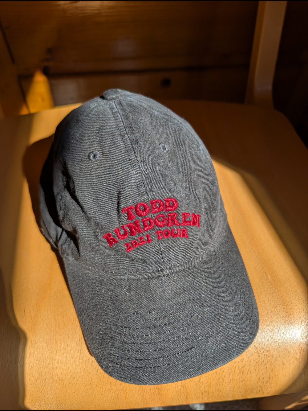 Black Baseball Cap with Red Embroidery -Todd Rundgren 2021 Tour